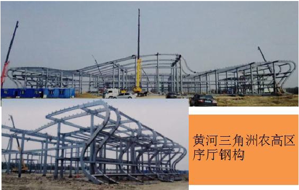 Steel structure of the entrance hall of the Yellow River Delta Agricultural High tech Zone
